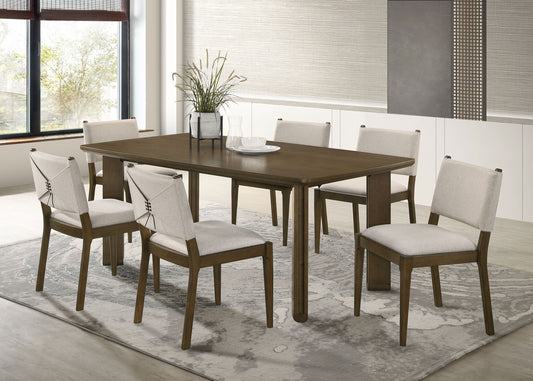 Ottowa 7-piece Rectangular Wood Dining Room Table Set Brown