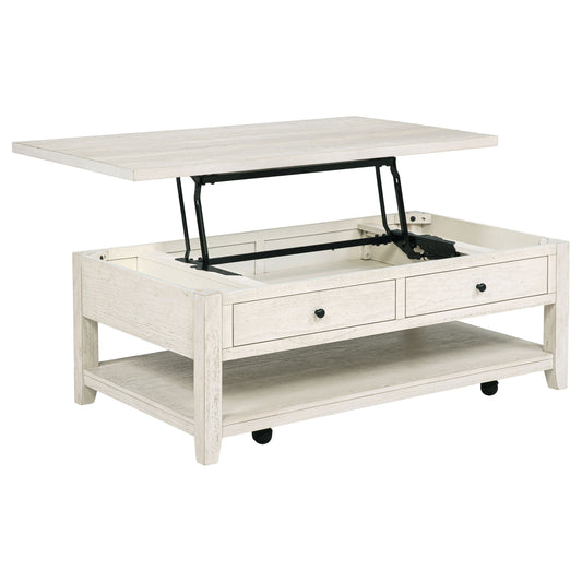Payne 48-inch Mobile Lift Top Coffee Table Distressed White