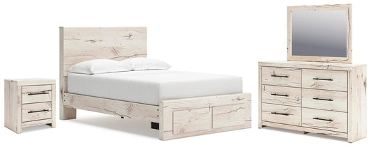 Lawroy Full Panel Storage Bed, Dresser, Mirror and Nightstand