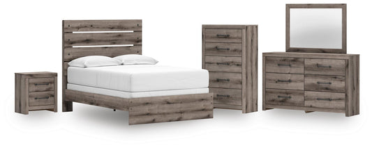 Graystorm Full Panel Bed, Dresser, Mirror, Chest and Nightstand