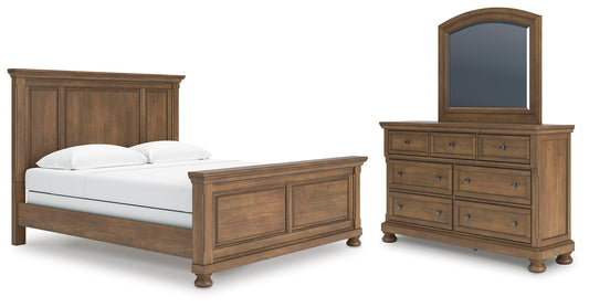 Feddinger King Panel Bed with Mirrored Dresser