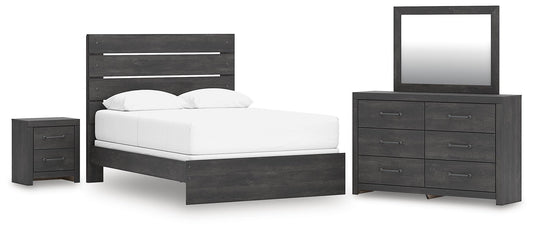 Hollivern Queen Panel Bed, Dresser, Mirror and Nightstand