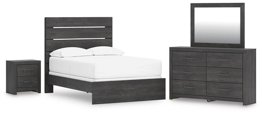 Hollivern Full Panel Bed, Dresser, Mirror and Nightstand