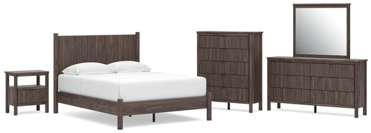 Pamytta Queen Panel Platform Bed, Dresser, Mirror, Chest and Nightstand