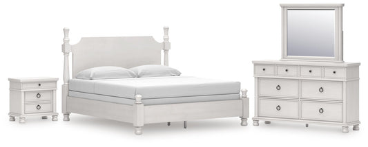 Rowlenstown King Poster Bed, Dresser, Mirror and Nightstand