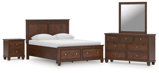 Danabrin Queen Panel Storage Bed, Dresser, Mirror and Nightstand