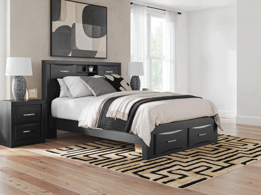 Stabotta Queen Bookcase Storage Bed