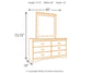 Huey Vineyard Queen Sleigh Headboard with Mirrored Dresser, Chest and 2 Nightstands
