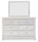 Paxberry Queen Panel Bed with Mirrored Dresser, Chest and Nightstand
