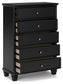 Lanolee Twin Panel Bed with Mirrored Dresser, Chest and Nightstand