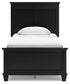 Lanolee Twin Panel Bed with Mirrored Dresser, Chest and Nightstand