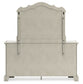 Arlendyne California King Upholstered Bed with Mirrored Dresser, Chest and Nightstand