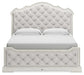 Arlendyne California King Upholstered Bed with Mirrored Dresser, Chest and Nightstand