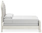 Arlendyne Queen Upholstered Bed with Mirrored Dresser and Chest