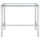 Tolbert Rectangular 47-inch Glass Top Pub Bar Table Chrome