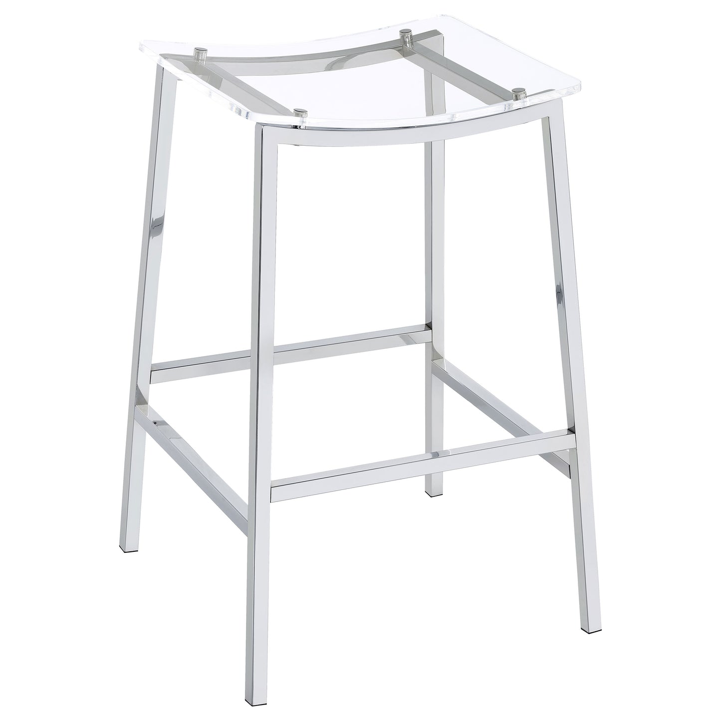 Jovani Acrylic Backless Bar Stool Chrome (Set of 2)