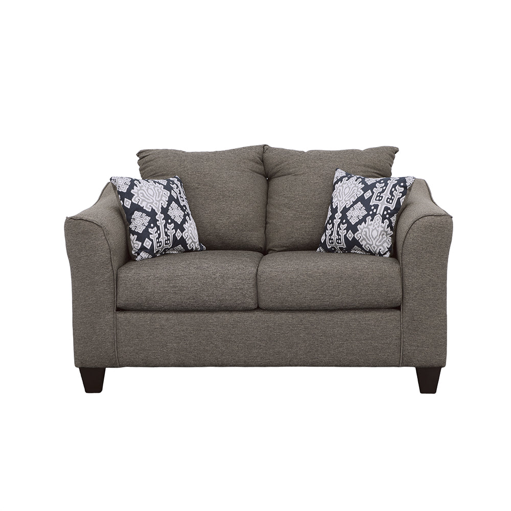 Salizar Upholstered Flared Arm Loveseat Charcoal Grey