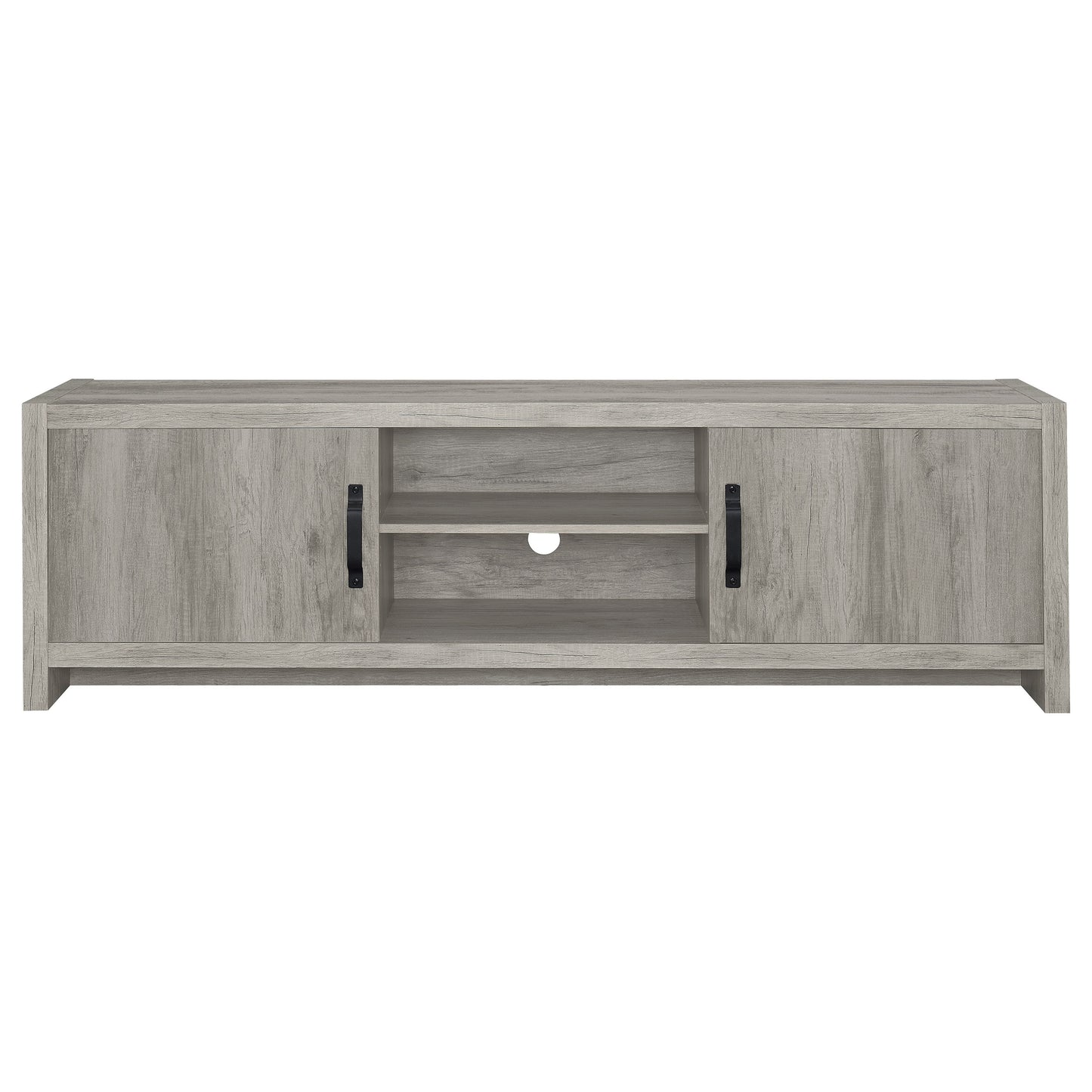 Burke 2-door Engineered Wood 71-inch TV Stand Grey Driftwood
