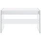 Dobrev 48-inch 2-drawer Writing Desk White High Gloss