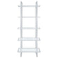 Hartford 79-inch 5-shelf Glass Bookshelf Chrome