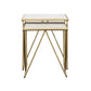 Bette 2-piece Marble Top Nesting Table Set White and Gold