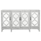 Mckellen 4-door Wood Trellis Accent Cabinet Distressed White