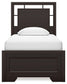 Covetown Twin Panel Bed with Mirrored Dresser