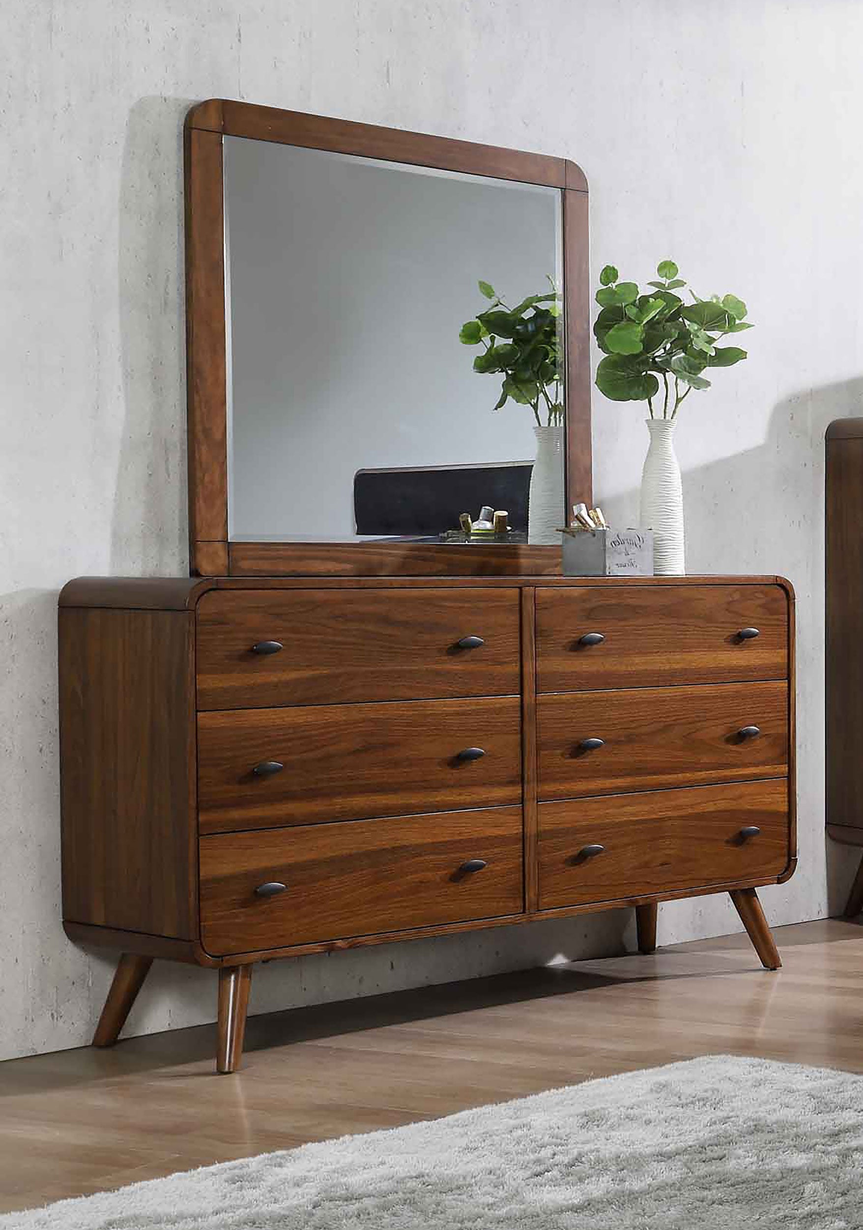 Robyn 6-drawer Dresser with Mirror Dark Walnut – Furniture Sellers Robyn 6-drawer Dresser with Mirror Dark Walnut – Furniture Sellers