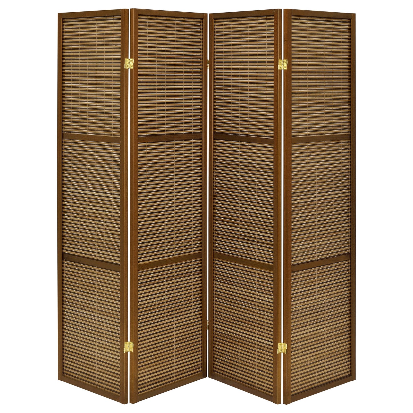 Browning 4-panel Bamboo Room Divider Folding Screen Walnut