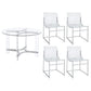 Keeling 5-piece Round Glass Top Acrylic Dining Set Chrome