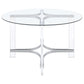 Keeling 5-piece Round Glass Top Acrylic Dining Set Chrome
