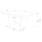 Sherry 7-piece Rectangular Marble Top Dining Table Set Grey