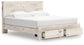 Lawroy King Panel Storage Bed with Mirrored Dresser and Nightstand