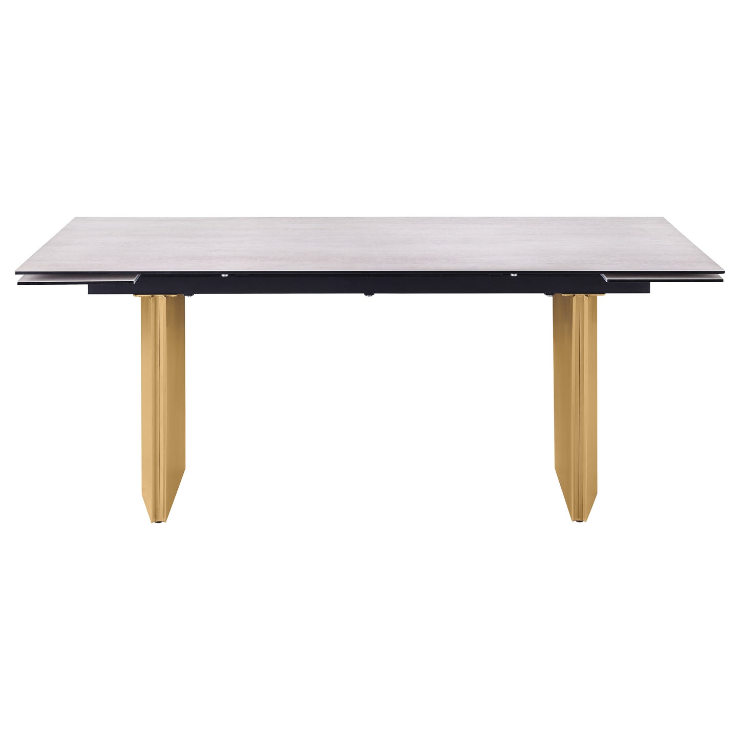 Vesa 97-inch Glass Top Extension Dining Table Beige
