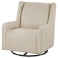 Serra Boucle Upholstered Swivel Glider Sandy Beige