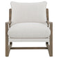 Geneva Boucle Upholstered Wood Arm Accent Chair Sand