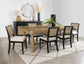 Arini 5-piece Extension Leaf Dining Table Set Sand Wash and Black