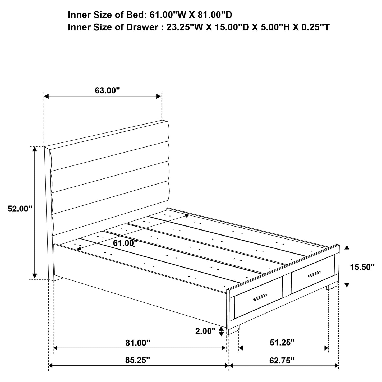 Felicity Queen Storage Bed White High Gloss