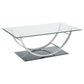 Danville 2-piece Glass Top Coffee and End Table Set Chrome