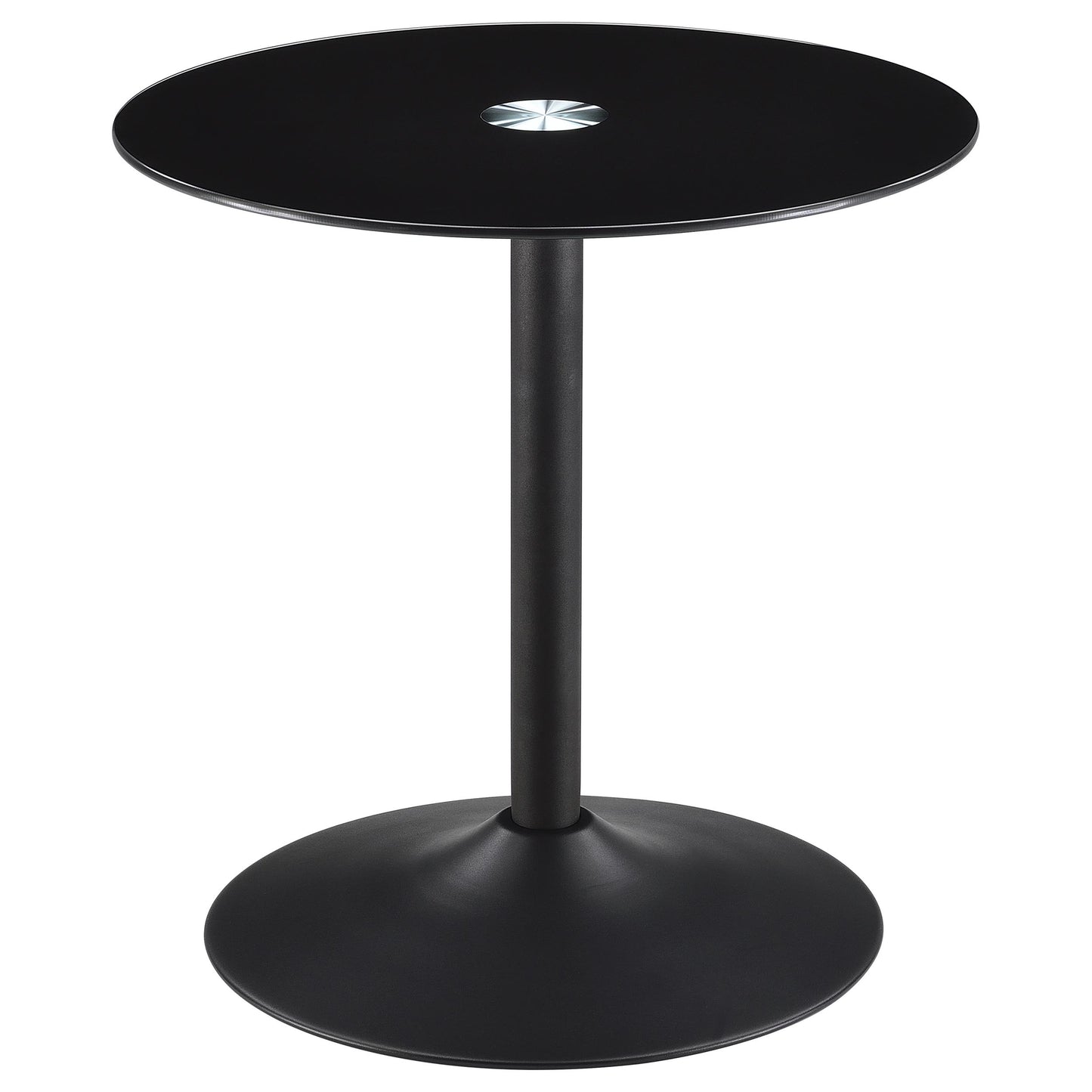 Ganso 3-piece Round Glass Top Coffee and End Table Set Black