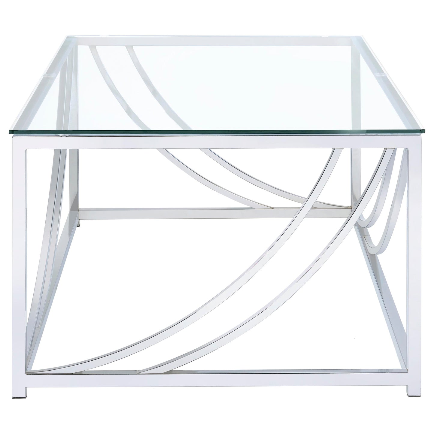 Lille 2-piece Glass Top Coffee And End Table Set Chrome