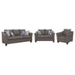 Salizar 3-piece Upholstered Flared Arm Sofa Set Grey