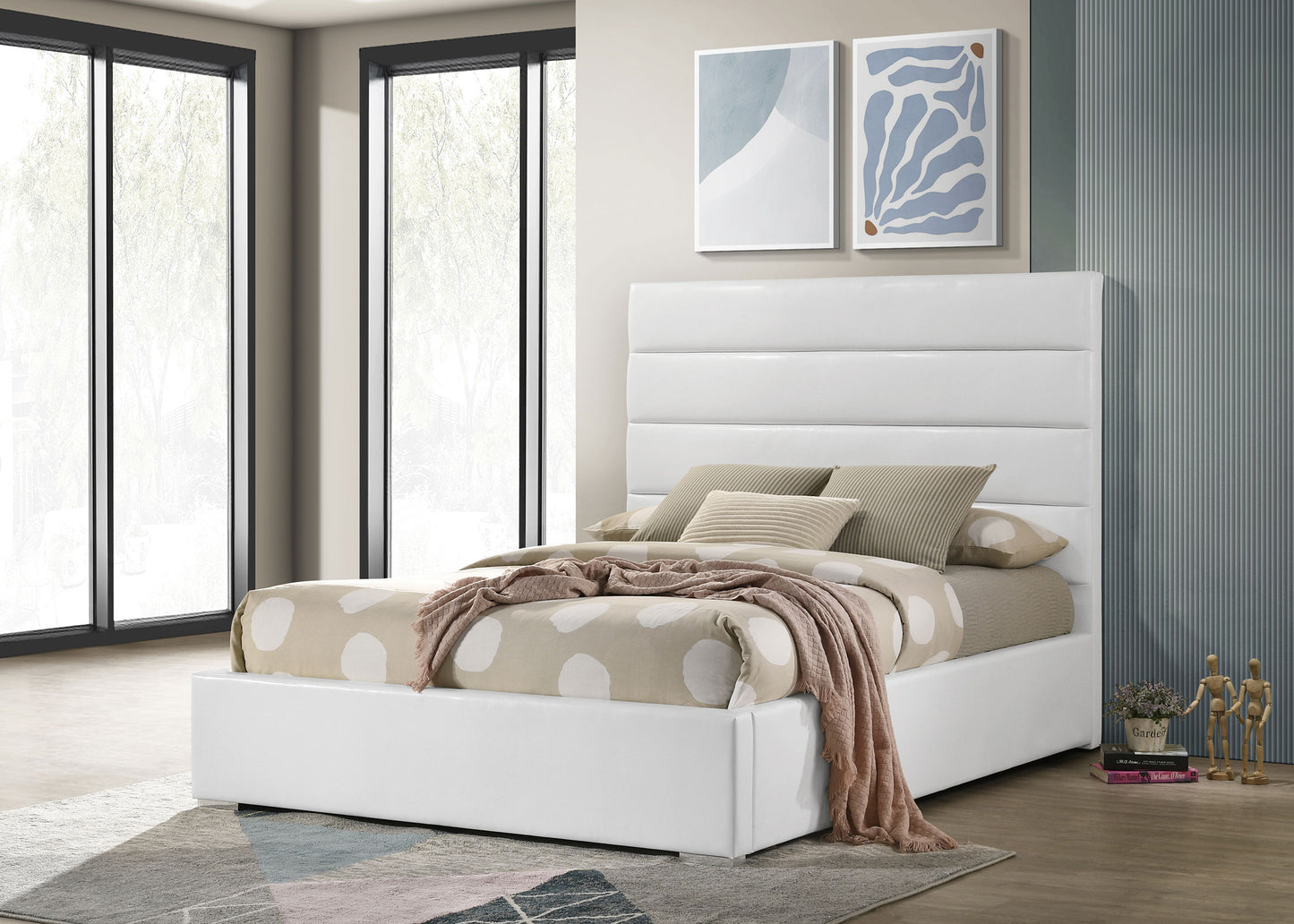 Felicity 53-inch Upholstered Twin Platform Bed White