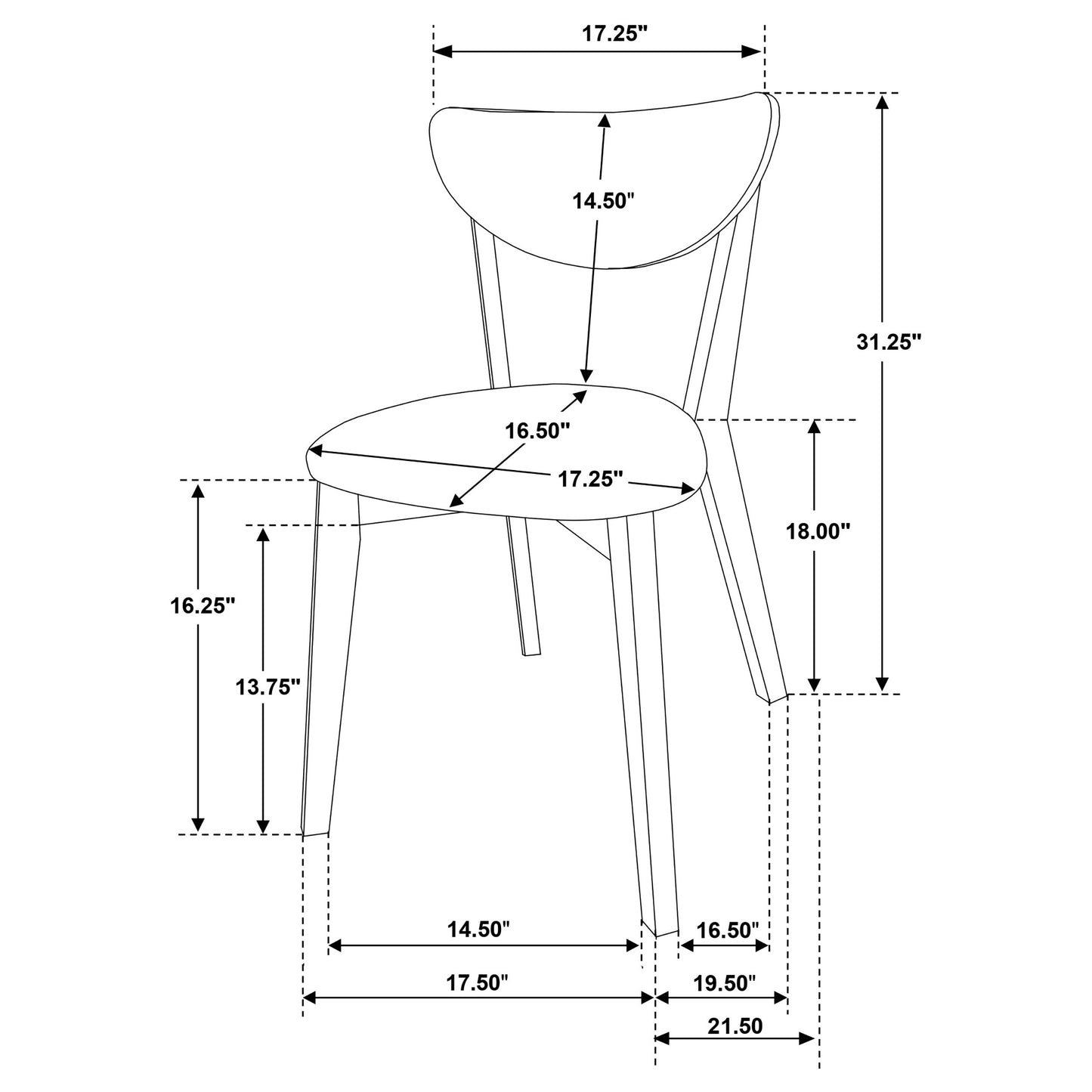 Jedda Wood Dining Side Chair Dark Walnut (Set of 2)