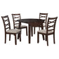 Barton 5-piece Round Wood Dining Table Set Dark Brown