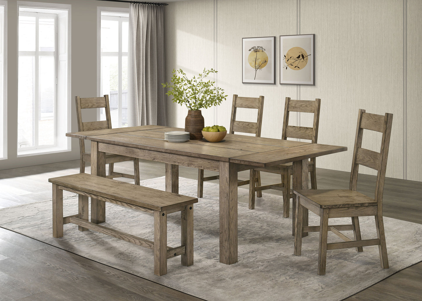 Cardova 87-inch Solid Wood Extension Dining Table Vineyard Oak