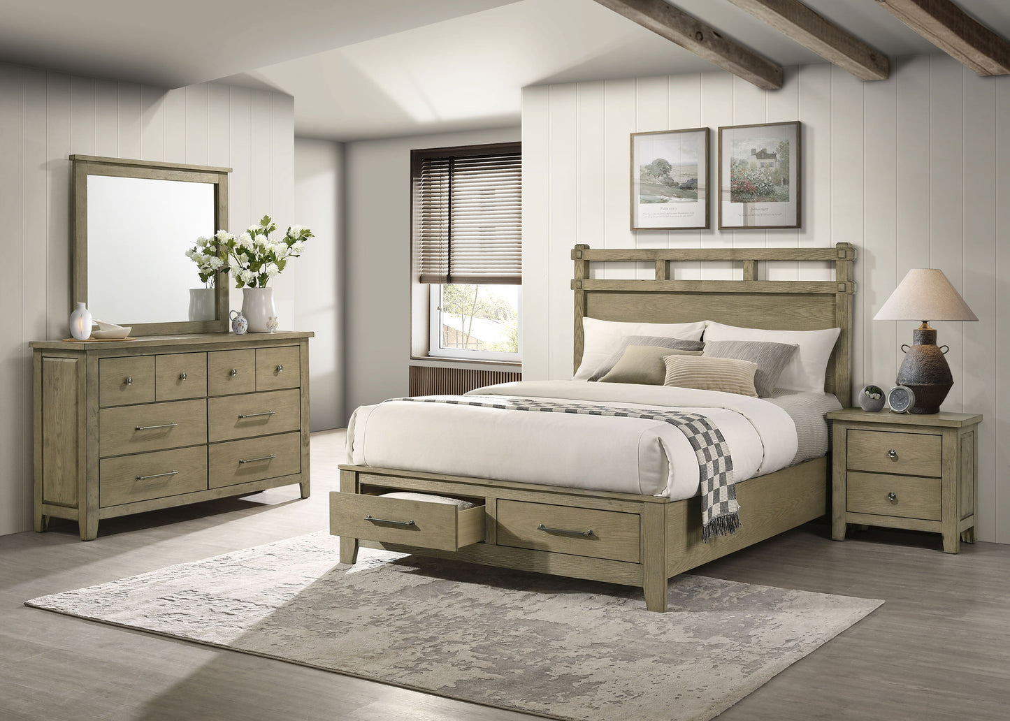 Hazlewood 4-piece Eastern King Bedroom Set Vineyard Oak