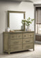 Hazlewood 6-drawer Bedroom Dresser with Mirror Vineyard Oak