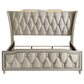 Lorient Eastern King LED Upholstered Bed Ivory and Camel