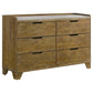 Henderson 6-drawer Bedroom Dresser Cabinet Medium Oak